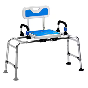 Sliding Shower Chair Tub Transfer Bench with Swivel Seat, Shower Bench for Elderly and Disabled, with Security Belt, 360 Rotation, Slides and Rotates, Adjustable