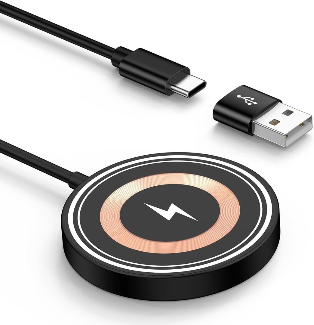 Wireless Charger for Samsung Magnetic Wireless Phone Charger for Android | 15W Magnet Fast Charging Pad for Samsung Galaxy S26/S25 Ultra/S24/Z Fold Flip 8 7 6 Google Pixel 10 Pro, USB A/C Charge Port