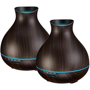 BZseed Aromatherapy Essential Oil Diffusers,2 PCS 550ml High Mist Output Humidifiers for Large Room, Home, Waterless Auto-Off, 7 Color LED Lights Cool Mist Humidifier Ultrasonic Diffusers