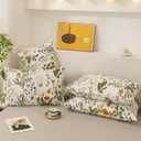 ECOCOTT 100% Cotton Pillowcases Standard Size, Floral Print Pattern Pillow Cover 4 Pack, Super Soft Envelope Closure Standard Pillow Case Set (Standard, 20"x26")