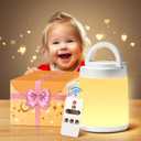 One Fire [Gifts for Kids/New Moms 10 Color Dimmable Night Light Lamp, Rechargeable Portable Night Light for Baby Nursery Lamp, Remote+Timer Touch Light, Baby Night Lights for Nursery/Bedroom
