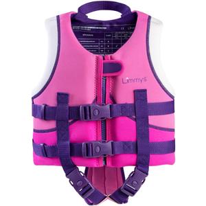Limmys Premium Kids Swim Vest  Toddler Swim Jacket and Buoyancy Swimming Aid  Modern Design Swimming Vest for Boys and Girls  Innovative Safety-First Features (Large, Berry Pink)
