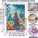 2 x Halloween Diamond Art Kits for Adults, Witch Pumpkin Diamond Painting for Beginners, 5D DIY Moon Castle Bat Diamond Painting Round Full Drill Gem Art Kits for Home Wall Decor 12x16 Inch (G4322-US)