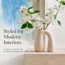 Cream White Ceramic Vase for Pampas, Boho Shelf & Table Decor | Holds Dried Stems and Faux Florals - Sculptural Accent for Mantel, Console and Entryway