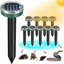 Mole Repellent Solar Powered 8 Pack Snake Repellent Ultrasonic, Groundhog Repeller,Gopher Repeller Sonic Mole Deterrent Spikes, Snake Gopher Mole Vole Repellent Outdoor for Lawn Garden & Yard