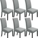 NORTHERN BROTHERS Chair Covers for Dining Room 6 Pack Slipcovers Dining Chair Covers Parsons Chair Slipcover Fit Stretch Chair Cover, Light Grey