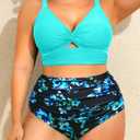 Daci Plus Size Two Piece Swimsuits - Women High Waisted Bikini Tummy Control Bathing Suits Knot Twist Swimwear 2025 20W