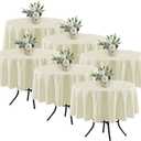 Fitable 6 Pack Ivory Round Table Clothes - 70 Inches in Diameter - Stain Resistant and Washable Tablecloths, Polyester Fabric Table Covers for Wedding, Party, Banquet, Gathering