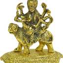 Metal Durga Amba Navratri Pooja Spiritual Sculpture Indian Dcor Antique Statue for Home, Entrance, Temple Decoration and Gifting (Size- 5")