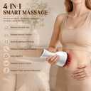 Multford Lymphatic Drainage Massager & Anti Cellulite Massage Tool,White | 4-in-1 Body Sculpting Tool with Heat,Light,Vibration & Microcurrent,3000mAh Rechargeable Fascia Blaster for Legs,Belly & Arms