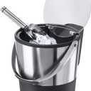 Oggi Insulated Ice Bucket, 4 Quart / 3.8 L, Stainless Steel, Black.