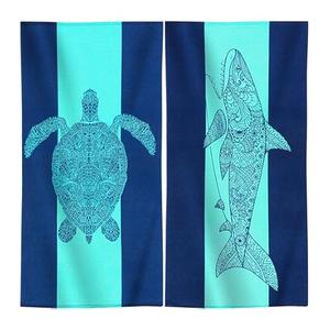 Genovega 2 Packs Oversized Beach Towel Terry 36 x 72 in Clearance Soft Towels Large Big Pool Camping Swim Bath Travel Essentials Accessories Haves Vacation Necessities Adults Gifts Deep Blue Sharks