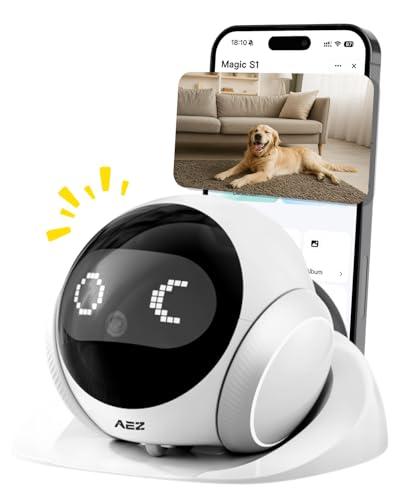 AEZ Robot Camera 1080P HD Lens Pet Camera Indoor Movable with Auto-Recharge, 2-Way Audio,Blinky Bot with Night Vision,Distance Bot Smart App Control for Cats/Dogs/Baby/Elderly (SD/Cloud Storage)