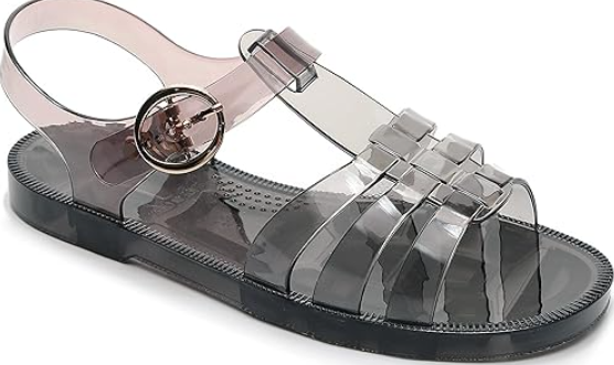 Toddler Sandals Jelly Shoes Girls Unisex Boy Flat Retro Slides Clear Kids Water Slippers Slingback Summer Beach Size 8 Adjustable Buckle Glitter Dress Soft