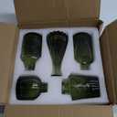 Glass Bud Vase Set of 5, Green Small Flower Vases for Centerpieces in Bulk, Mini Vintage Vase for Rustic Wedding, Home,Table Decoration