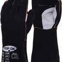 TOPDC Welding Gloves 14 Inches Fire/Heat Resistant Leather For Mig,Tig,Stick,Forge,BBQ,Grill, Fireplace,Wood Stove, Furnace,Pot,Oven