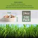 24 Oz Disposable Bowls, [100 Pack] Paper Bowls Disposable - Heavy Duty and Eco-friendly Sugarcane and Bamboo Bagasse Biodegradable Bowls for Cereal, Rice, French Fries - Convenient and Compostable