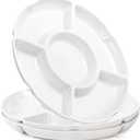 3 Pack Divided Serving Tray, 13 Inch Melamine Chip and Dip Platter, 5 Sectional Appetizer Veggie Plate, Party Snack Relish Tray for Serving Food, Nuts, Candy, Dried Fruit, Veggies