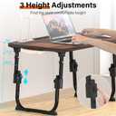 Laptop Desk for Bed Height Adjustable, Lap Bed Table with USB/Storage Drawer/Cup Holder/Tablet Stand/Book Shelf, Foldable Breakfast Tray Portable for Reading Writing, Sofa & Floor, Walnut
