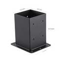 4x4 Post Base 4 Pcs, (Inner Size 3.6x3.6) Post Anchors, 13GA Thick Solid Steel & Black Powder Coated,Deck Post Brackets Support Deck Base Plate Pergola Brackets Fence Kit Mailbox Mount