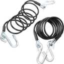 BX88196 Coiled Safety Cable Kit with S-Hook | 7500 lbs, 7 Ft(84") Black Trailer Safety Cables, (2 PCS)