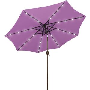 Blissun 9 ft Solar Umbrella, Patio Umbrella with 32 LED Lights, Table Market Umbrella, Outdoor Umbrella for Garden, Deck, Backyard (Lilac)