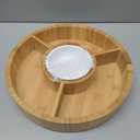 Chip and Dip Serving Bowl  Wooden Appetizer Platter Set with Dip Cup for Salsa, Guacamole, Nacho, Vegetables, Taco Chip, Snacks and More  12 Inch Diameter. Perfect for the BIG GAMES !