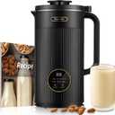 FOHERE Nut Milk Maker Machine, 6 in 1 35oz Soy Milk Maker for Homemade Almond, Oat, Soy, Baby Food, Plant-Based Milk and Dairy Free Beverages, with 12H Timer/Self-Clean/Keep Warm/Boil Water (Black)
