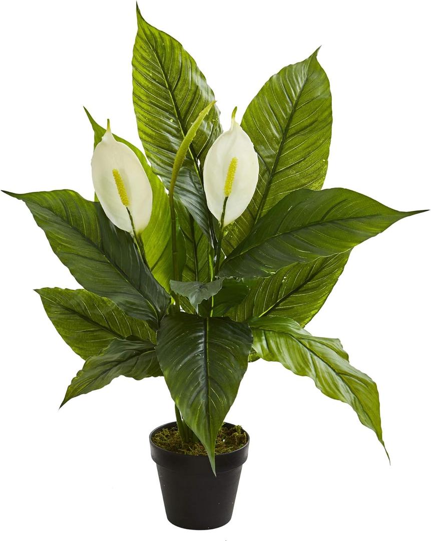 Nearly Natural 26 Spathiphyllum Artificial (Real Touch) Silk Plants Green