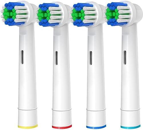 Replacement Toothbrush Heads Compatible with Oral-B Braun, 4 Pcs Professional Electric Toothbrush Heads Brush Heads for Oral B Replacement Heads Refill Pro 500/1000/1500/3000/3757/5000/7000/7500/8000