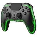 BETMI Wireless Controller for PS-5,Pro/Slim/PC, with Hall Effect Joystick & Trigger/Macro/Turbo/RGB Light/3.5mm TRRS Audio Jack/Speaker/Mute Button/6-Axis Gyro/Dual Vibration/Touchpad (Black/Clear)
