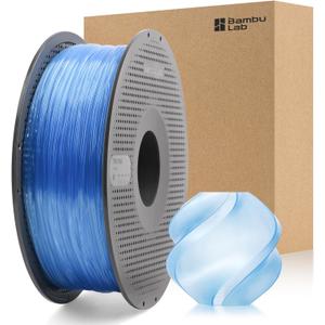Bamboo Original TPU 90A 1.75MM Filament Exceptional Wear Resistance for Lasting Performance with RFID for Bambu Lab A1,A1MINI,X1,P1 AMS 1KG +/- 0.03mm AMS HT Compatible (Crystal Blue)