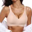 OEAK Womens Wireless Bras Push Up Support Full Coverage Bralettes No Underwire Bra Comfortable Everyday Seamless Tshirt Bras Medium