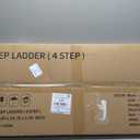 Taranta 4 Step Ladder,Aluminum Lightweight Folding 4 Step Stool with Anti-Slip Wide Pedal,330lbs Capacity Step Ladder for Household,Kitchen,Office - White