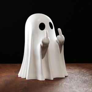 Halloween Ghost Figurine, Spooky Cute Ghost Ornaments for Home, Desk, Party Decor, Halloween Statue Indoor & Porch Decor (Cute Ghost)