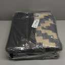 Smiry Waterproof Outdoor Rug 5x8 ft, Reversible Plastic Straw Patio Camping Rugs, Outdoor Indoor RV Mat Carpet for Patio, Outside Entry, Backyard, Deck, Bench, Picnic, Camper, Black & Beige