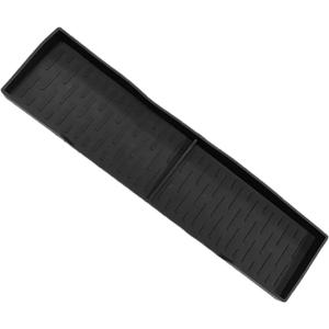 BILIKEYU Stove Silicone Rack Over Back of Stove Flat Magnet Top of Stove Kitchen Shelf Stove Organizer Above Stovetop Storage Rack for Wall (Black, 38.5x11x4cm)