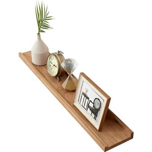 TREOAKWIS Oak Floating Shelves Natural Wood Wall Mounted Display Picture Ledge Wall Shelf for Home Office Living Room Bedroom Storage Shelf 4X36 inch