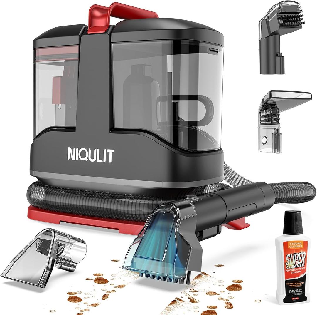 Portable Carpet & Upholstery Cleaner Machine - 15Kpa Deep Cleaning for Area Rugs, Pets, Couch & Car