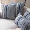 Cethom Boho Lumbar Pillow Covers 14x36 Long, Farmhouse Decorative Couch Pillow Cases, Navy Blue Accent Pillows of Bed, Sofa Bedroom Living Room Home Decor Cushion Cover, Pack of 1