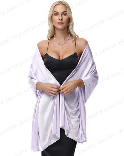 AWAYTR Silky Sheer Shawls and Wraps for Women Evening Dresses Soft Silky Wraps Wedding Bridal Scarf