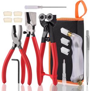 Glass Cutter, Glass Cutting Tool with Tile Nippers for Stained Glass Tiles Mosaic Cutting