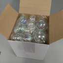 Blurap Iridescent Ornaments Balls 18 PCS Multisize Clear Christmas Ornaments Balls for Xmas Tree Hanging Iridescent Plastic Christmas Clear Ornament Decorations for Wedding Party Birthday Home Decor (3,4,5,6cm-18pcs)