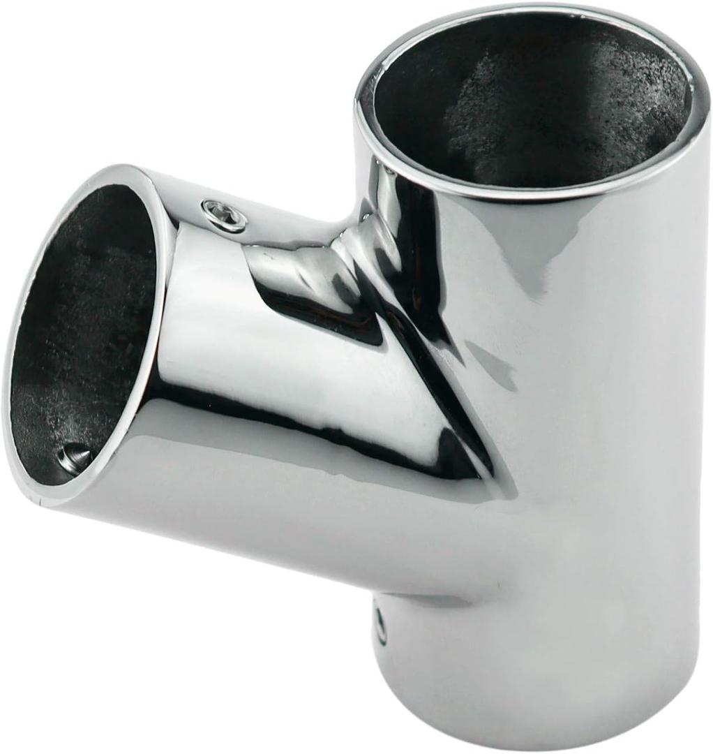 316 Stainless Steel Polished Marine Grade Handrail Fitting 60° Deck Hand Tee for 1-1/4 inch Tube/Pipe of Boat Marine Solid 2 Pcs