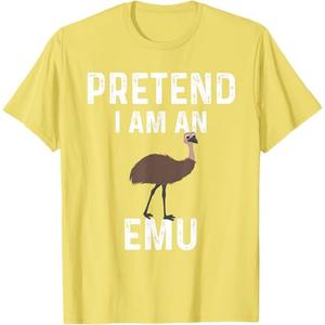 Funny Emu Design Bird Costume Emus T-Shirt, L, Lemon Yellow