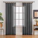 Pinch Pleated Sheer Curtains 84 Inch Length, Semi Voile Sheer Curtains for Bedroom Living Room Pinch Pleated Soft Touch Light Filtering Drapes(Gray, 42 W x 84 L, 2 Panels)