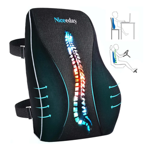Lumbar Support Pillow for Office Chair Car Back Support Pillow, Memory Foam Gaming Chair Desk Chair Back Cushion for Lower Back Pain Relief, Ergonomic Back Rest with Double Adjustable Straps