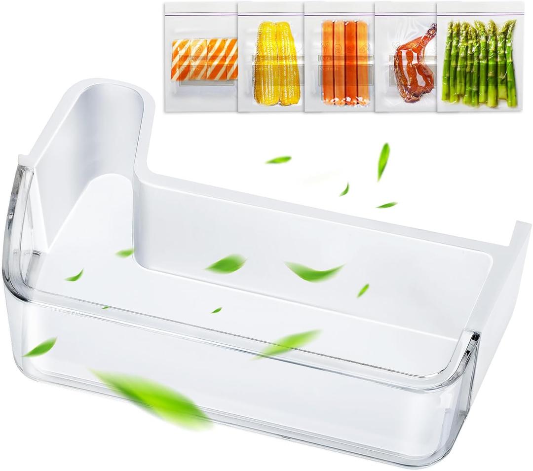DA97-12653A Refrigerator Door Shelf Bin(Left Bottom) Compatible with Samsung RF263beaesr,RF265beaesg,RF265beaesr,RF263teae,Replaces: 3973523 AP5622629 PS4176656 EAP4176656 With 20 Food Storage Bags