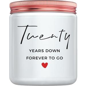 2 x 20 Year Anniversary Candle Gifts, Best 20th Wedding Anniversary Couple Her Him Wife Husband Women Gifts