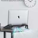 NTMY Laptop Stand for Desk with Wrist Support, Aluminum Computer Stand for Laptop,Ventilated Ergonomic Holder Mount Riser for MacBook Air/HP/Dell/Acer/Lenovo 10-17.3'' (Black)